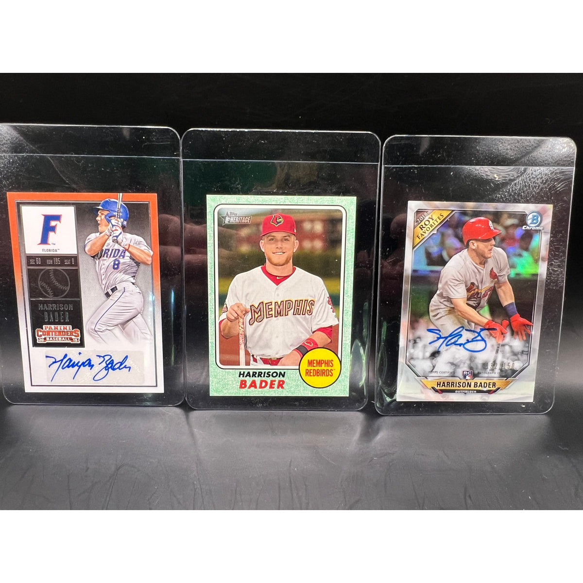 2015-18  Harrison Bader Auto Rookies Panini Bowman /150 Heritage /50, St. Louis Cardinals, San Fransisco Giants, Baseball Card