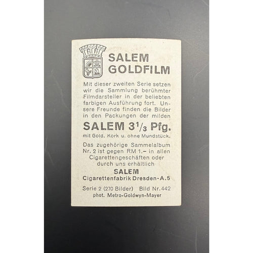 1930s Salem Goldfilm Lon Chaney Card The Unholy Three, Phantom of the Opera, Hunchback of Notre Dame, London After Midnight, Oliver Twist
