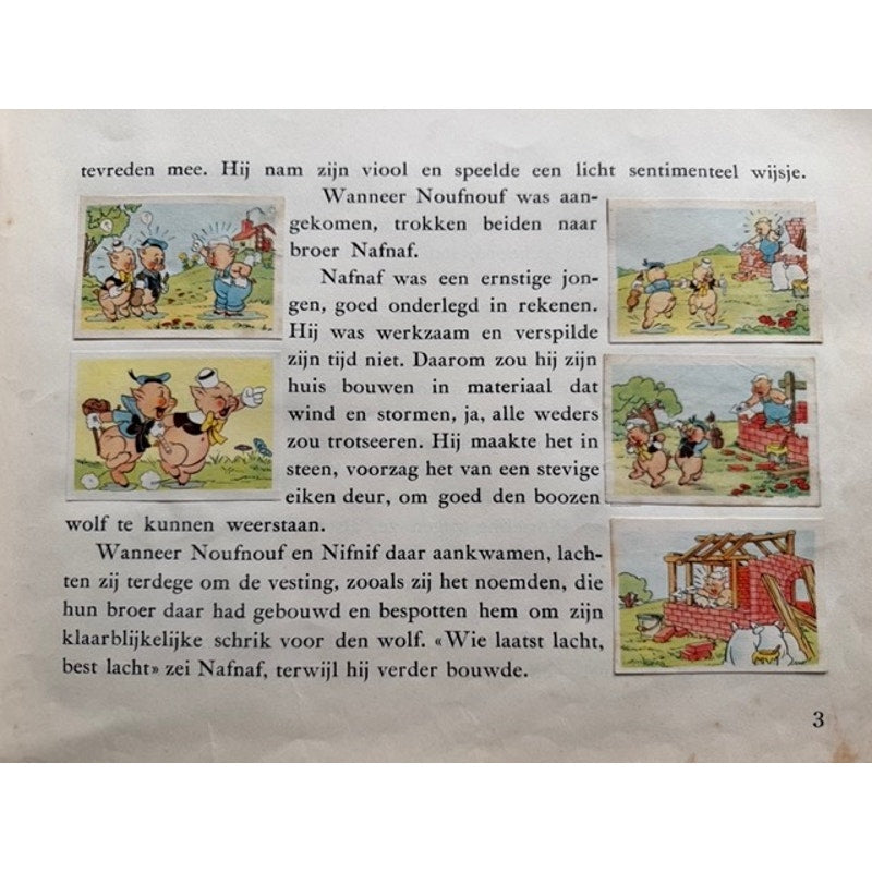Complete 1930s De Beukelaer Disney Card Album Three Little Pigs & The Big Bad Wolf, Little Red Riding Hood, 100 Cards, Silly Symphony