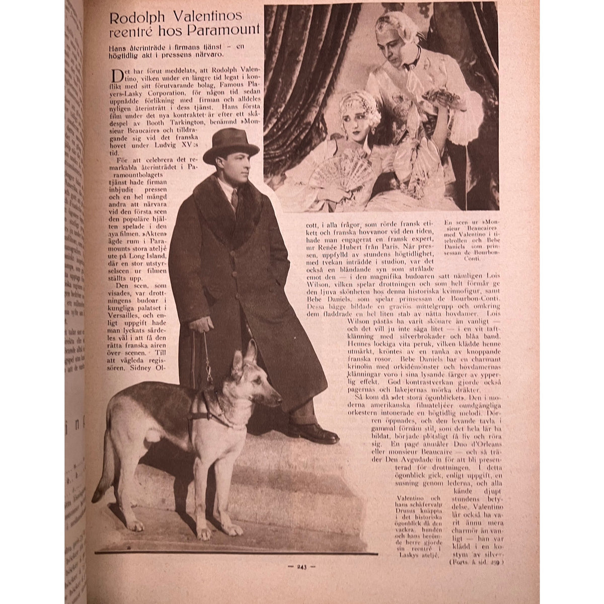 Rare 1924 Swedish Film Journalen Rudolph Valentino Magazine Buster Keaton Sessue Hayakawa The Sheik, Blood and Sand, Monsiuer Beaucaire