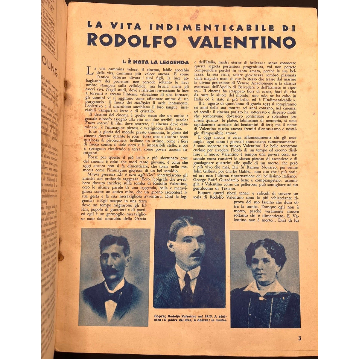 Rare 1926 French The Love Adventures of Rudolph Valentino Magazine Hollywood The Sheik Latin Lover Blood and Sand Silent Film