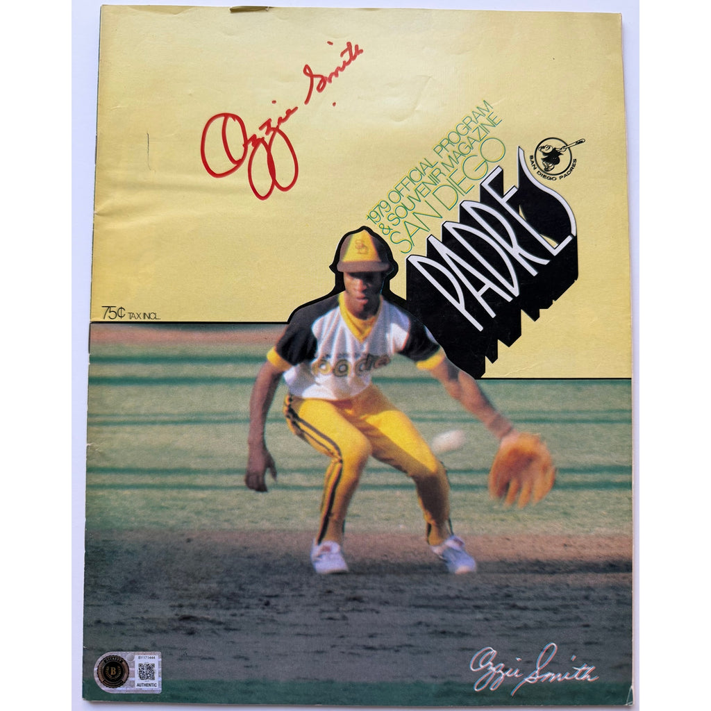 SCARCE 1979 San Diego Padres Ozzie Smith Auto Rookie Program Beckett St. Louis Cardinals, Wizard of Oz, HOF, Baseball, MLB, Shortstop