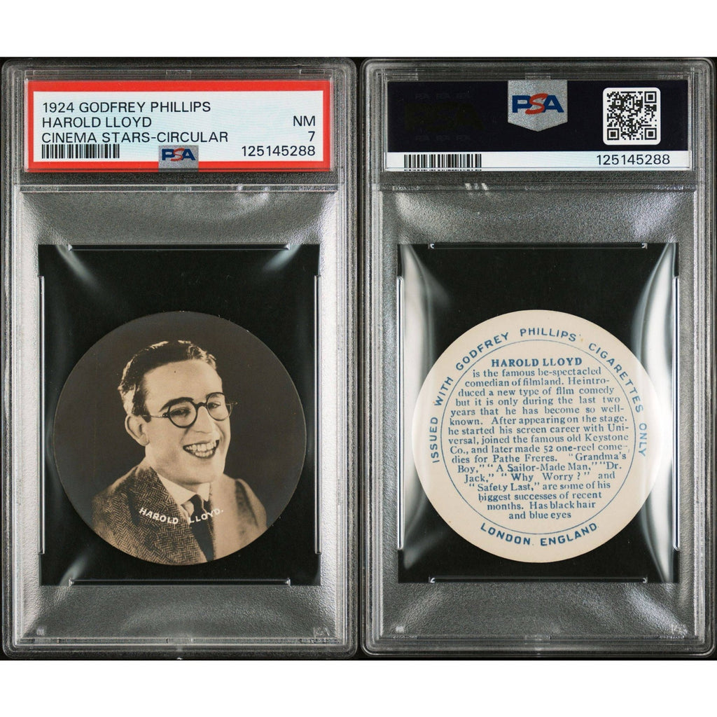 1924 Godfrey Phillips Harold Lloyd PSA 7 Cinema Stars Circular Hollywood Silent Film Set The Freshman, Safety Last