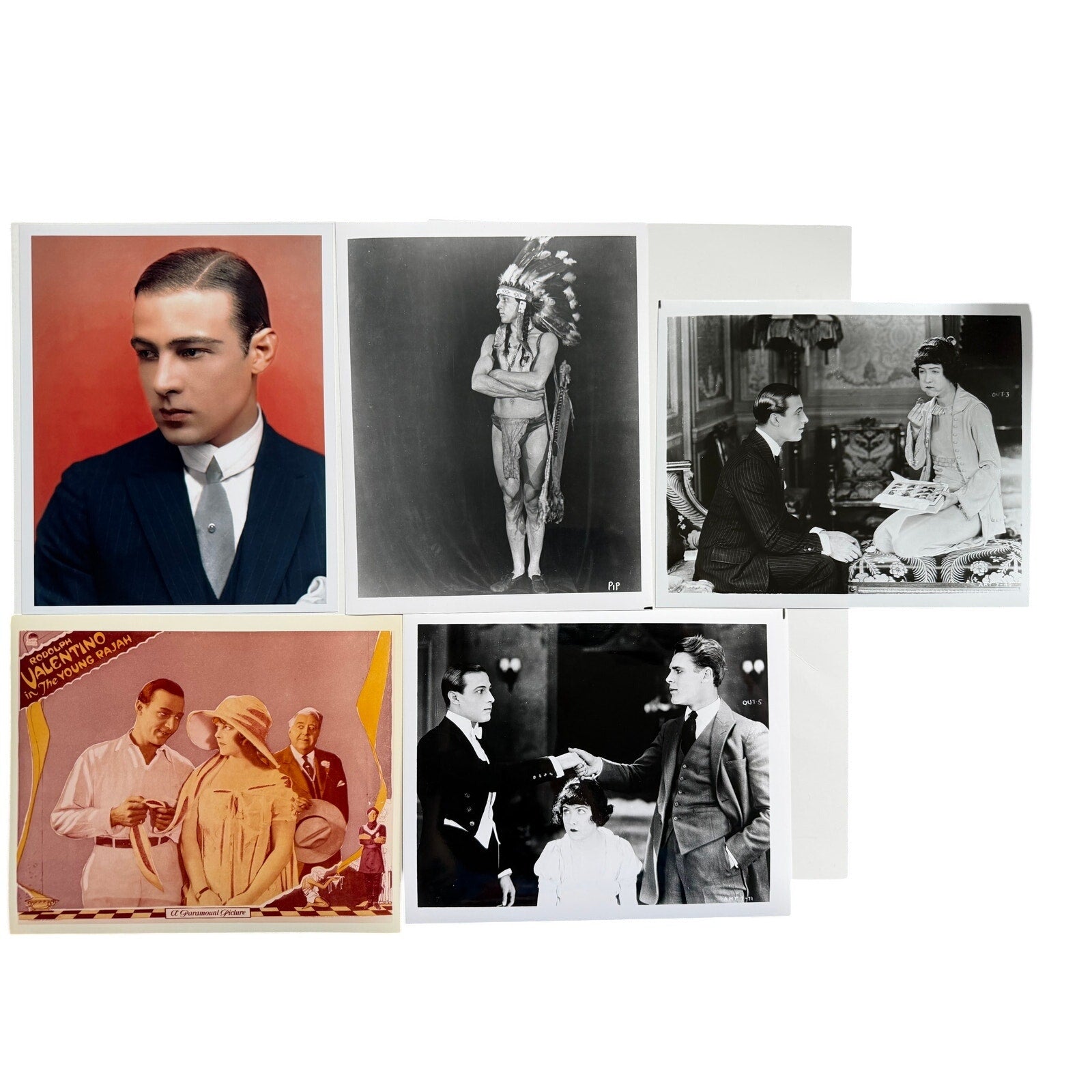SUPER RARE Canadian 1924 Rudolph Valentino Telfer Biscuit Card The Young Rajah, The Sheik, Blood and Sand, Beyond the Rocks Son of the Sheik