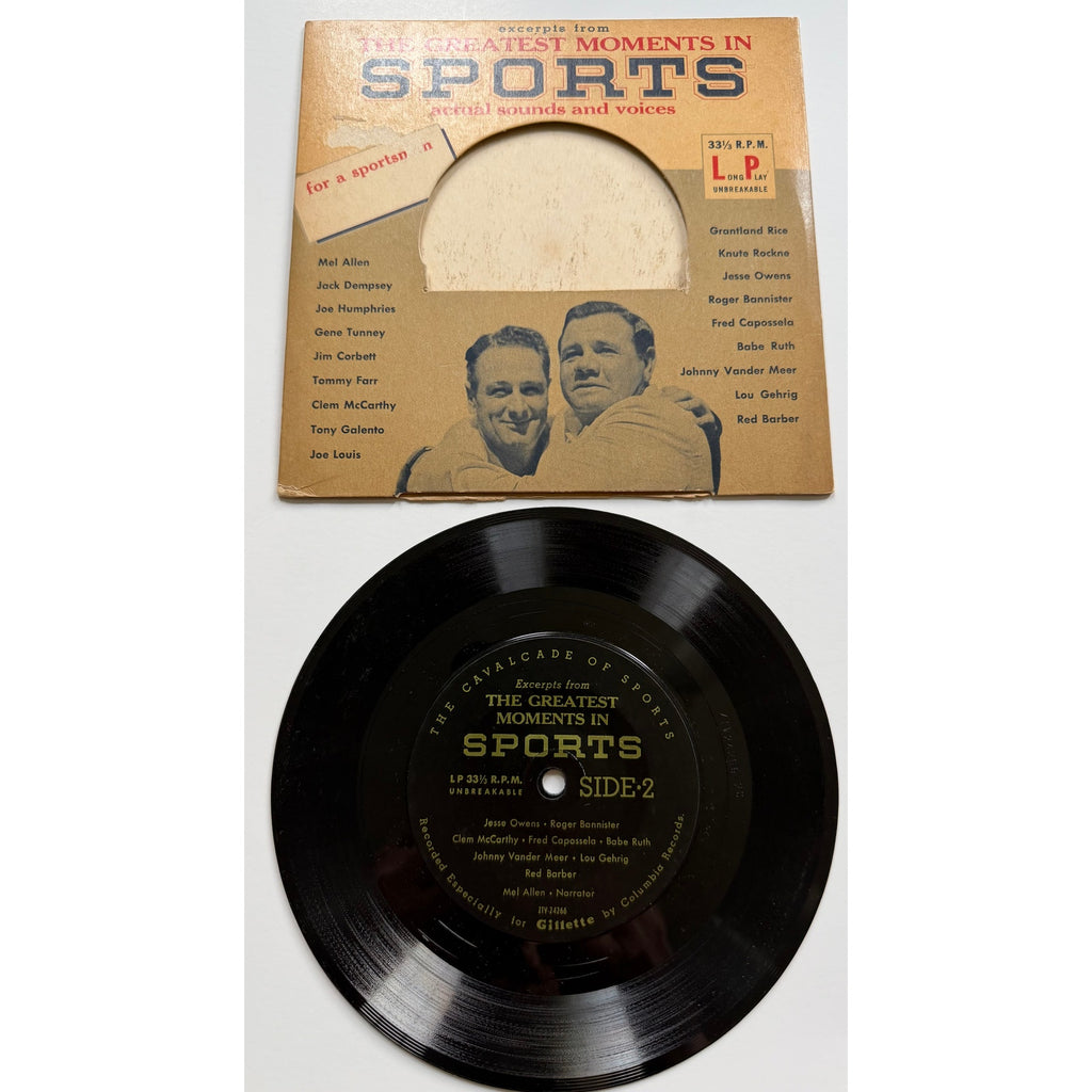1955 Greatest Moments in Sports Record Babe Ruth, Lou Gehrig, Jack Dempsey, Knute Rockne, Jesse Owens, Joe Louis