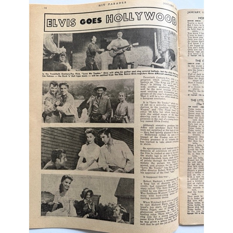 Scarce 1957 Elvis Presley Magazine Love Me Tender, Johnny Cash, Debra Paget TCB, Graceland, Jailhouse Rock, King Creole, Rockabilly