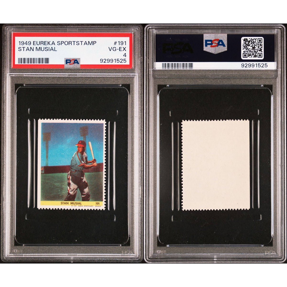 RARE 1949 Eureka Stamps Stan Musial PSA 4 St. Louis Cardinals HOF MLB Stan the Man, Baseball