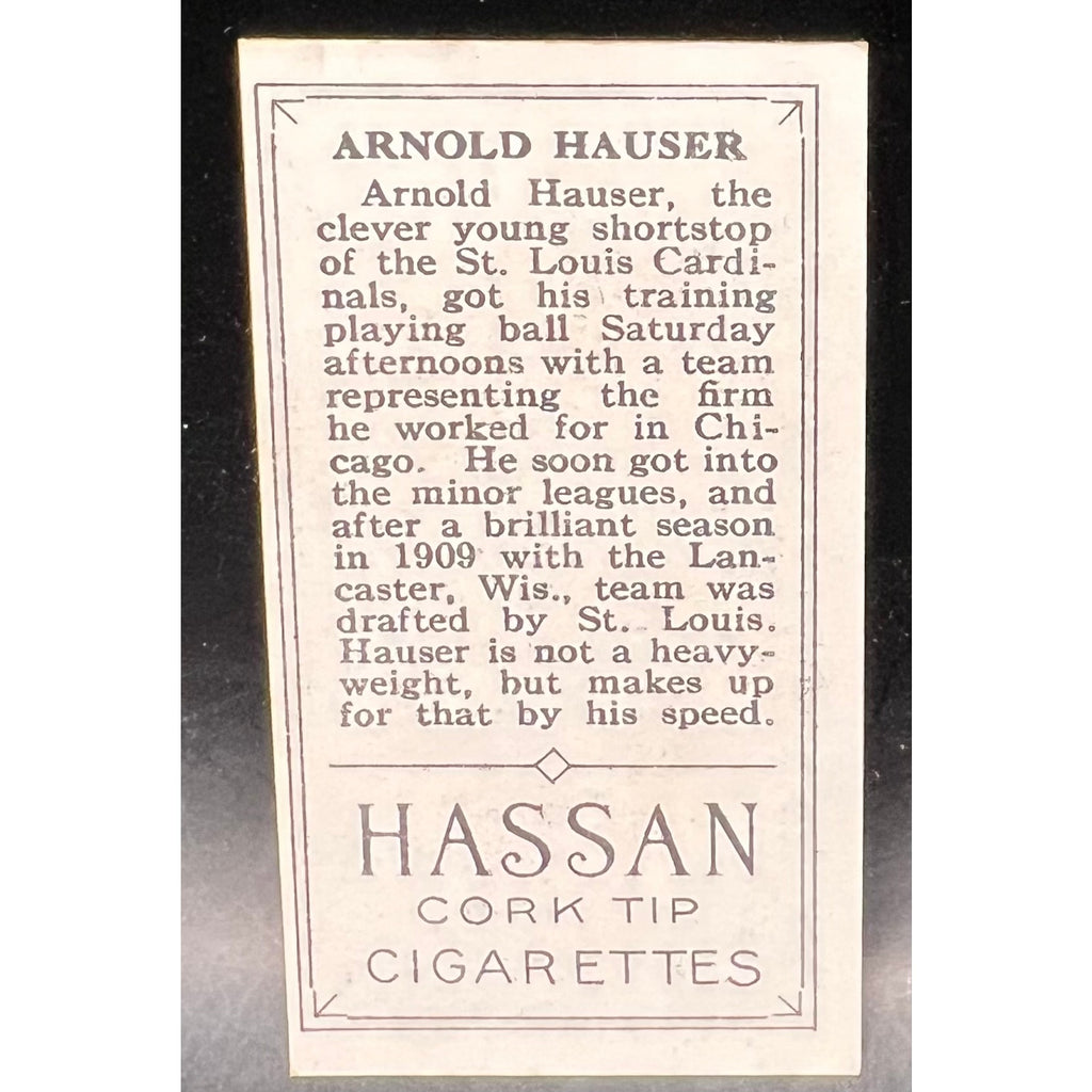 SHARP 1912 T202 Hassan Arnold Hauser St. Louis Cardinals Single Panel Baseball, MLB, Baseball Card