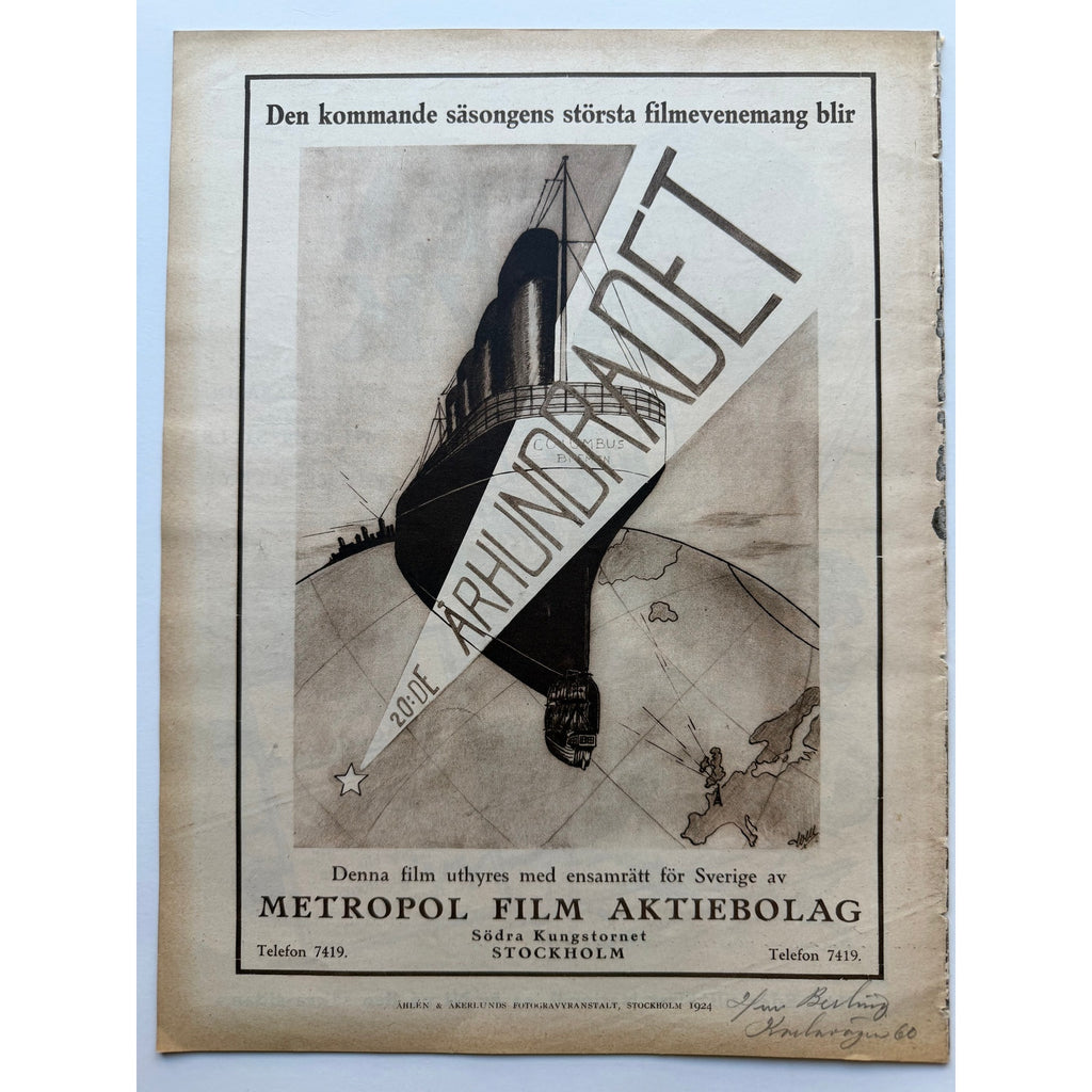 RARE Swedish 1924 Mary Pickford and Douglas Fairbanks Magazine Film Journalen, Thief of Bagdad, Zorro, Broken Blossoms, Three Musketeers