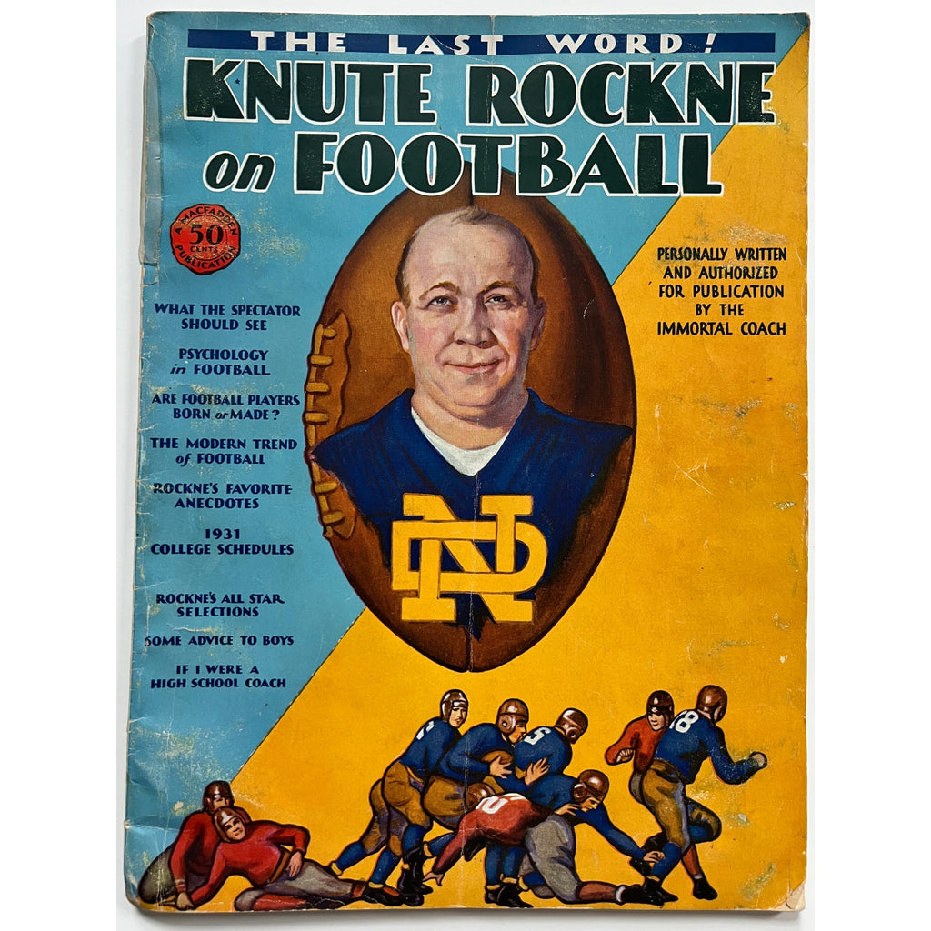 Original 1931 Knute Rockne on Football Magazine Notre Dame, Fighting Irish, College Football