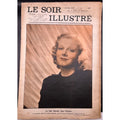 RARE French 1937 Jean Harlow Magazine Oversized Newspaper, Saratoga, Red Dust, Public Enemy, Dinner at Eight, Personal Property