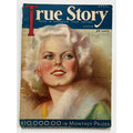 RARE 1931 Jean Harlow True Store Magazine 1st Solo Cover! Hollywood Public Enemy, Platinum Blonde, Dinner at Eight, Saratoga, Riff Raff