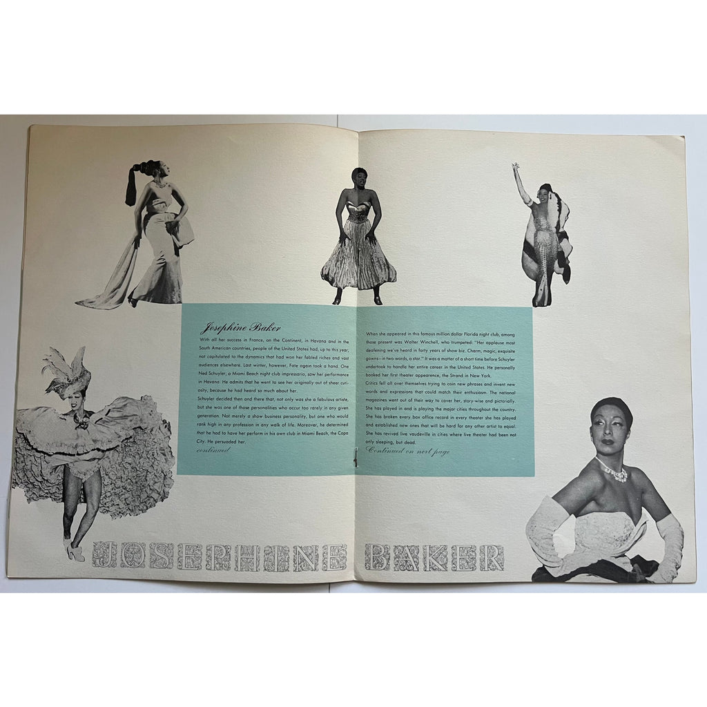Magnificent 40s - 50s Josephine Baker Program ZouZou, Black Venus, Hollywood, Folies Bergere, Banana Dance, Siren of the Tropics, France