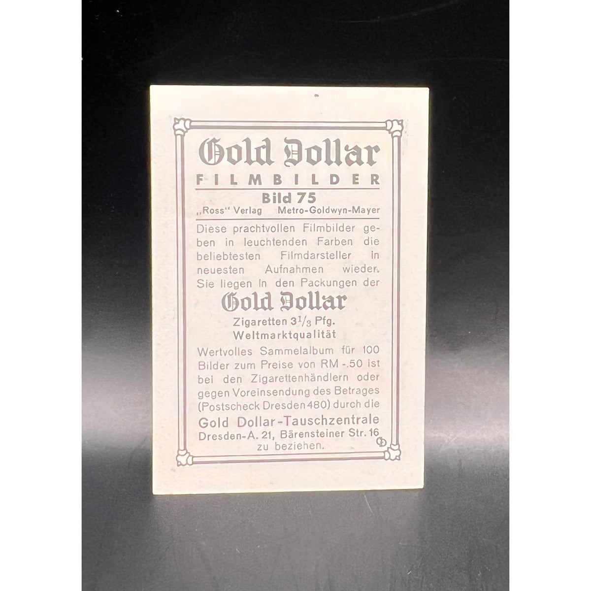 RARE German 1935 Gold Dollar Filmbilder Joan Crawford Card Sadie McKee Hollywood, Baby Jane, Berserk, Grand Hotel, Today We Live