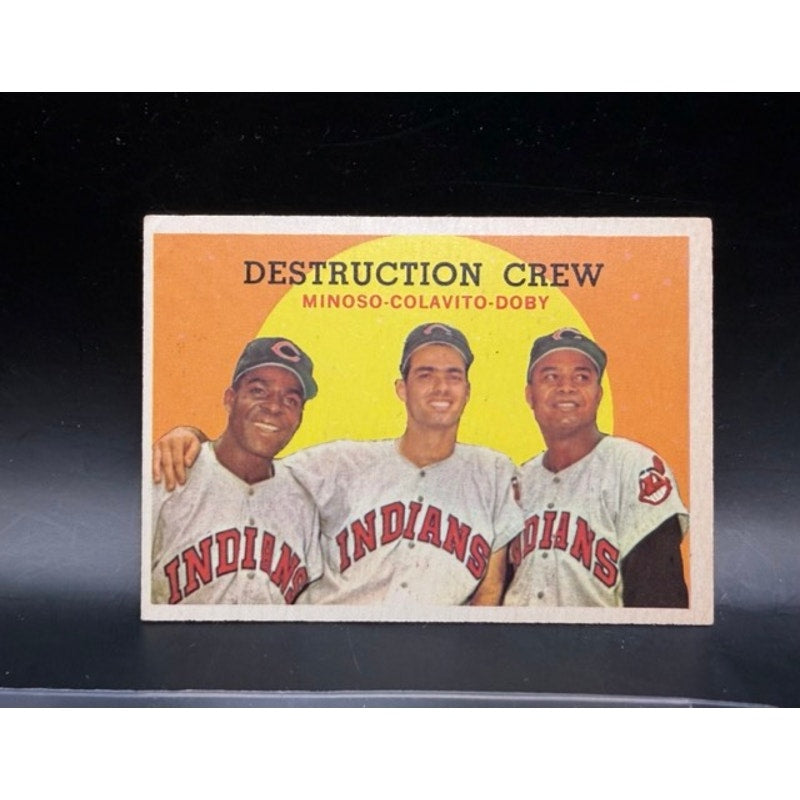 1958 Topps Destruction Crew Larry Doby, Minnie Minoso, Colavito Cleveland Baseball Card, MLB, HOF