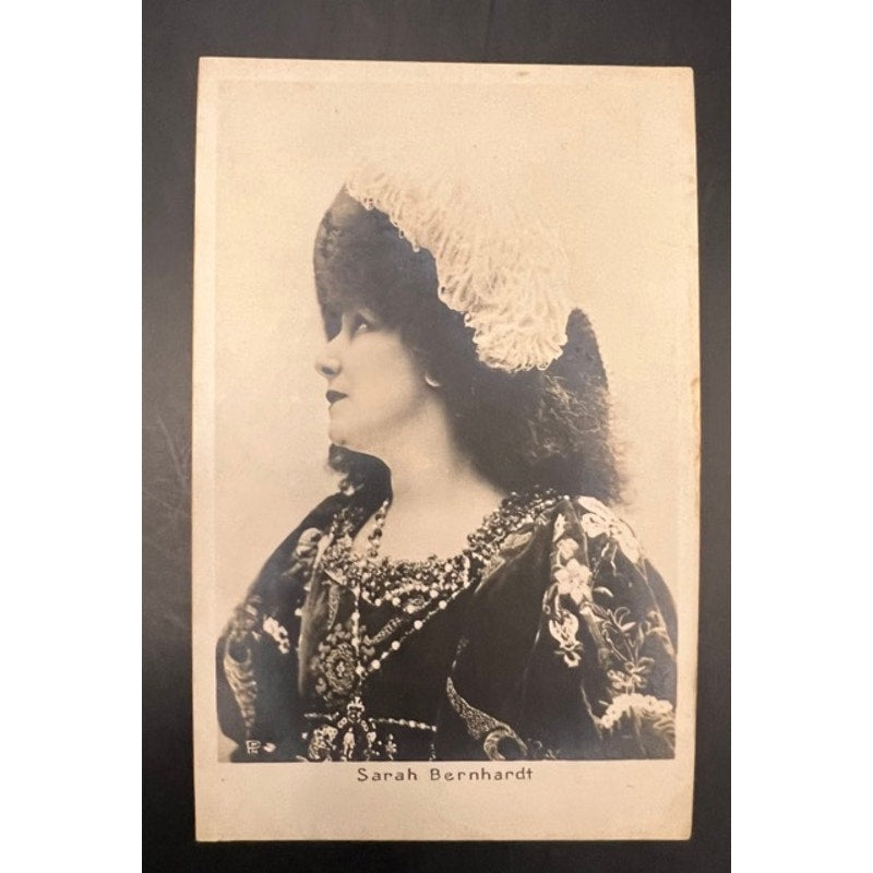 RARE Vintage French RPPC Sarah Bernhardt Postcard Thick Stock French Actress, Hamlet, La Tosca, Those of Our Land, Mothers of France