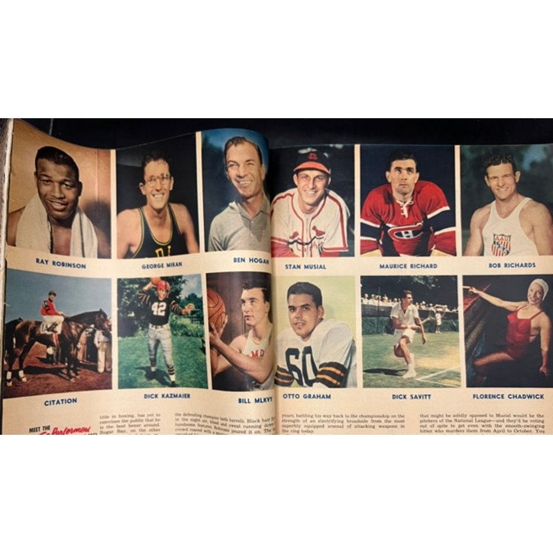 1952 Sport Sugar Ray Robinson Magazine Boxing Stan Musial, Ted Williams, Larry Doby, Minni Minoso, Baseball, Champ, MLB