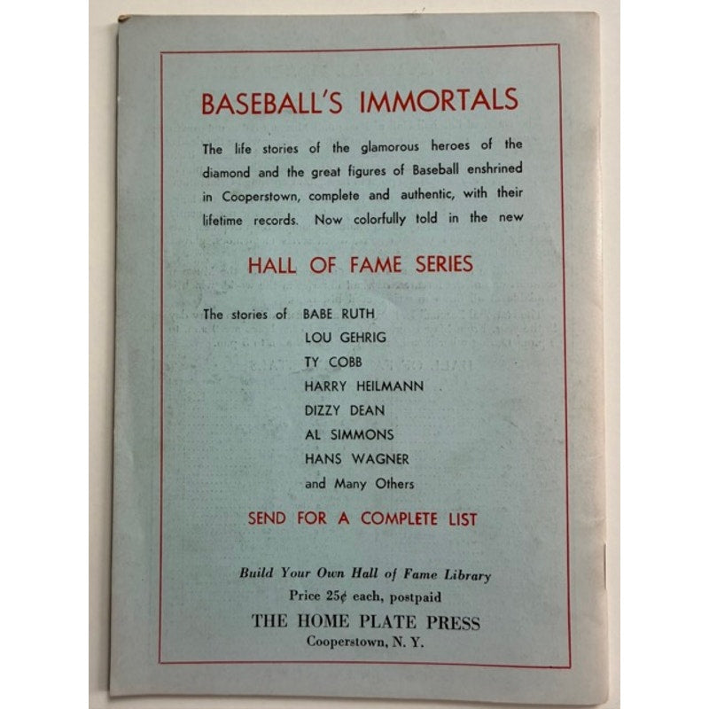 RARE 1953 Baseballs Immortals Dizzy Dean Booklet Hall of Fame St Louis Cardinals, Gashouse Gang, Dean Brothers, Chicago Cubs, Baseball, MLB