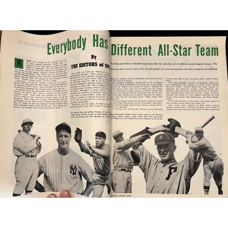 1951 Sport Magazine Baseball Jubilee Babe Ruth Ty Cobb, Musial, DiMaggio, Wagner, Hornsby, Lajoie, Johnson, Sisler, MLB, HOF