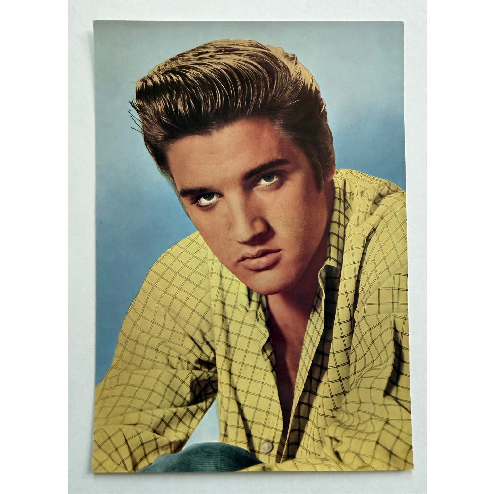 SUPER RARE German 1950s Elvis Presley Oversized Postcard King TCB Elvis Card, King Creole, Jailhouse Rock, Blue Hawaii, Viva Las Vegas