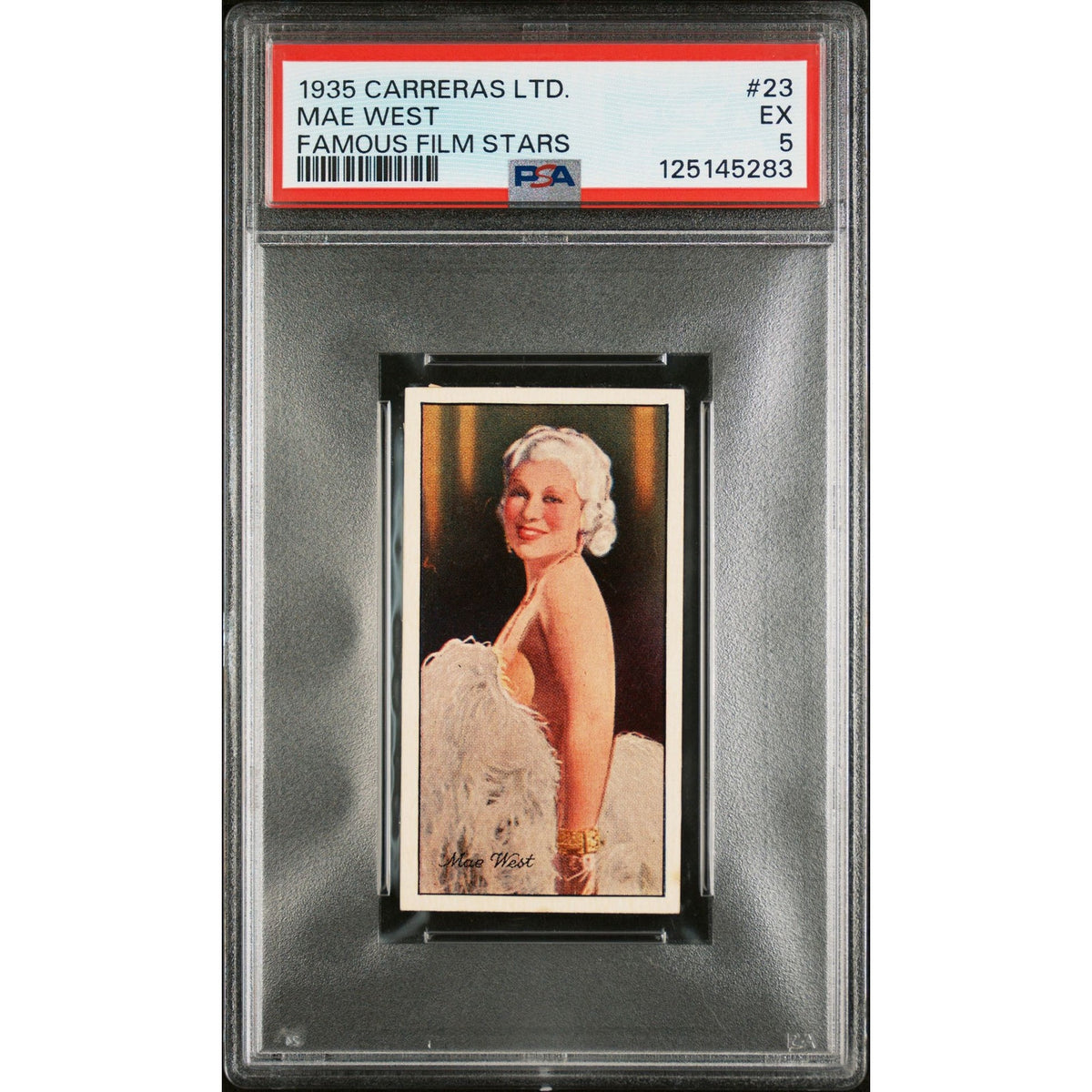 1935 Carreras LTD. Mae West PSA 5 Famous Film Stars Only 12 Graded My Little Chickadee, I'm No Angel, Belle of the Nineties, Klondike Annie