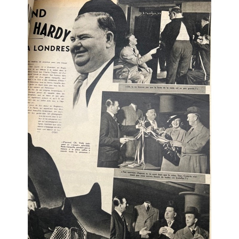 RARE 1947 French Le Soir Illustre Laurel and Hardy Magazine Stan Laurel Oliver Hardy, Bonnie Scotland, Pardon Us, Sons of the Desert