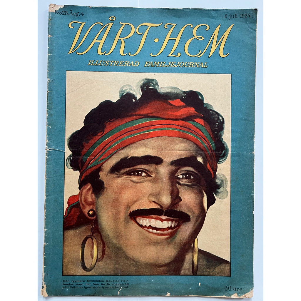 RARE Oversized Swedish 1924 Douglas Fairbanks Magazine Thief of Bagdad, Hollywood, Three Musketeers