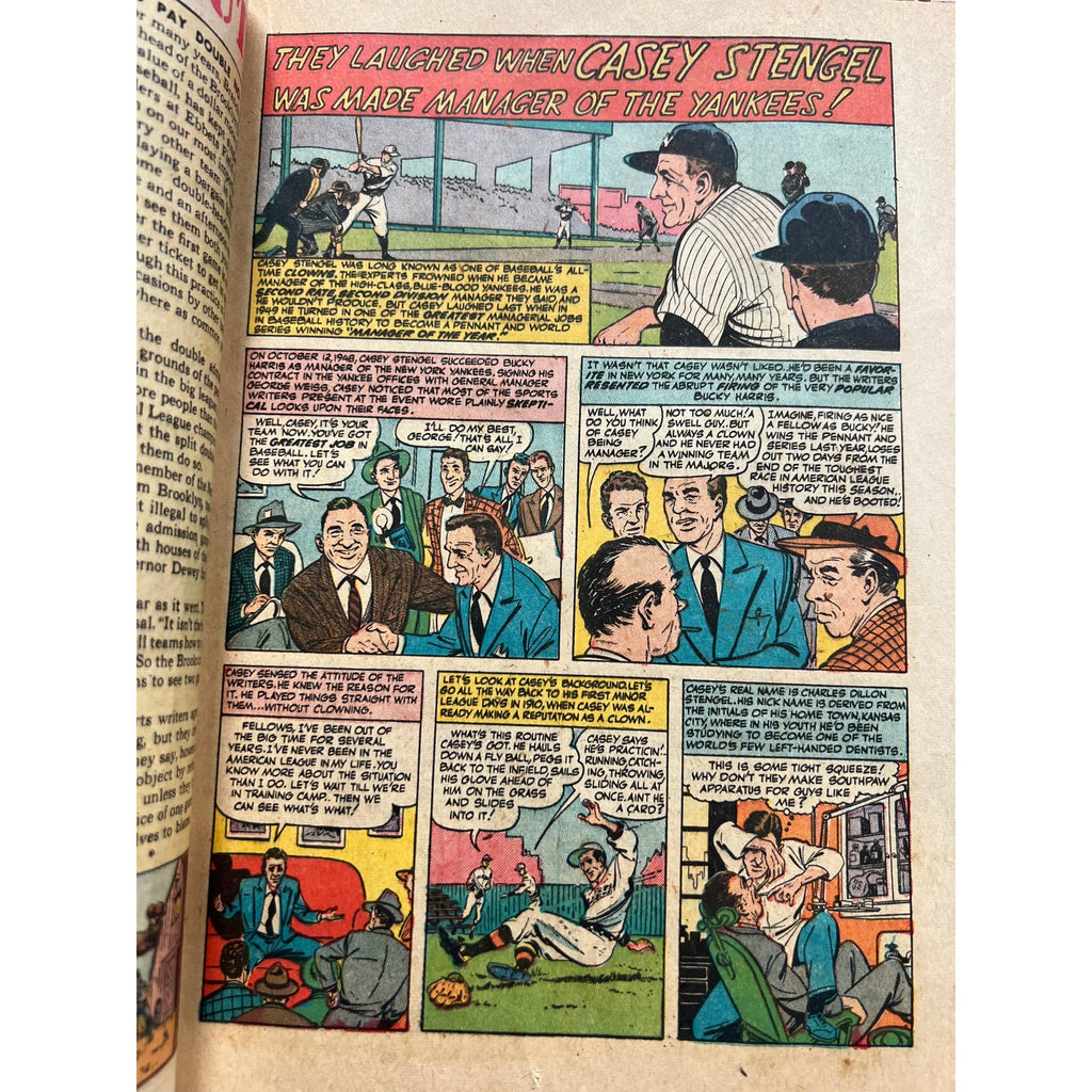 Rare 1950 Babe Ruth Sports Stan Musial Comic St Louis Cardinals New York Yankees, Baseball, MLB, Babe Ruth, Casey Stengel