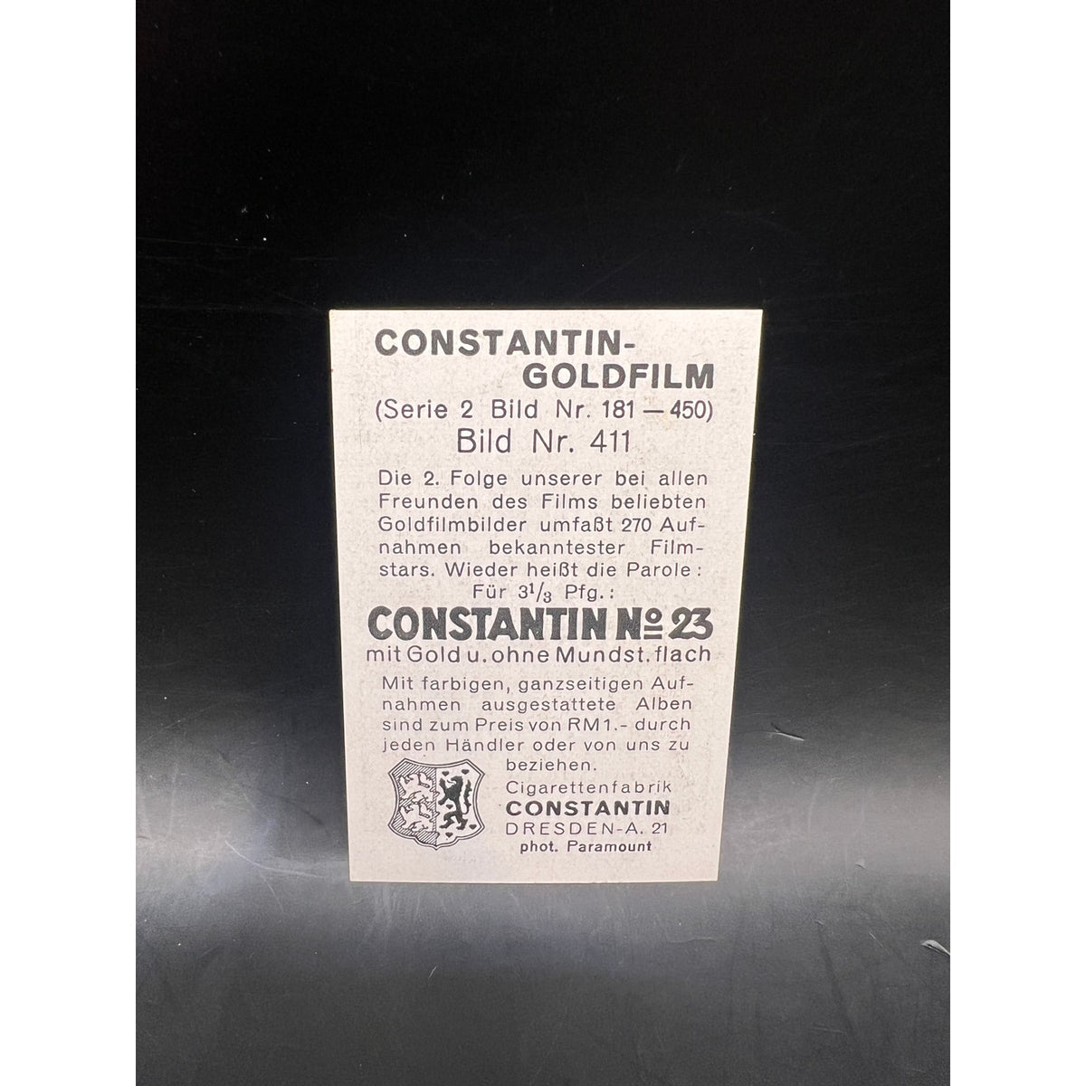RARE Constantin Goldfilm 1934 Rudolph Valentino Card, Blood and Sand, Sheik, Sainted Devil, Four Horsemen of the Apocalypse, Young Rajah