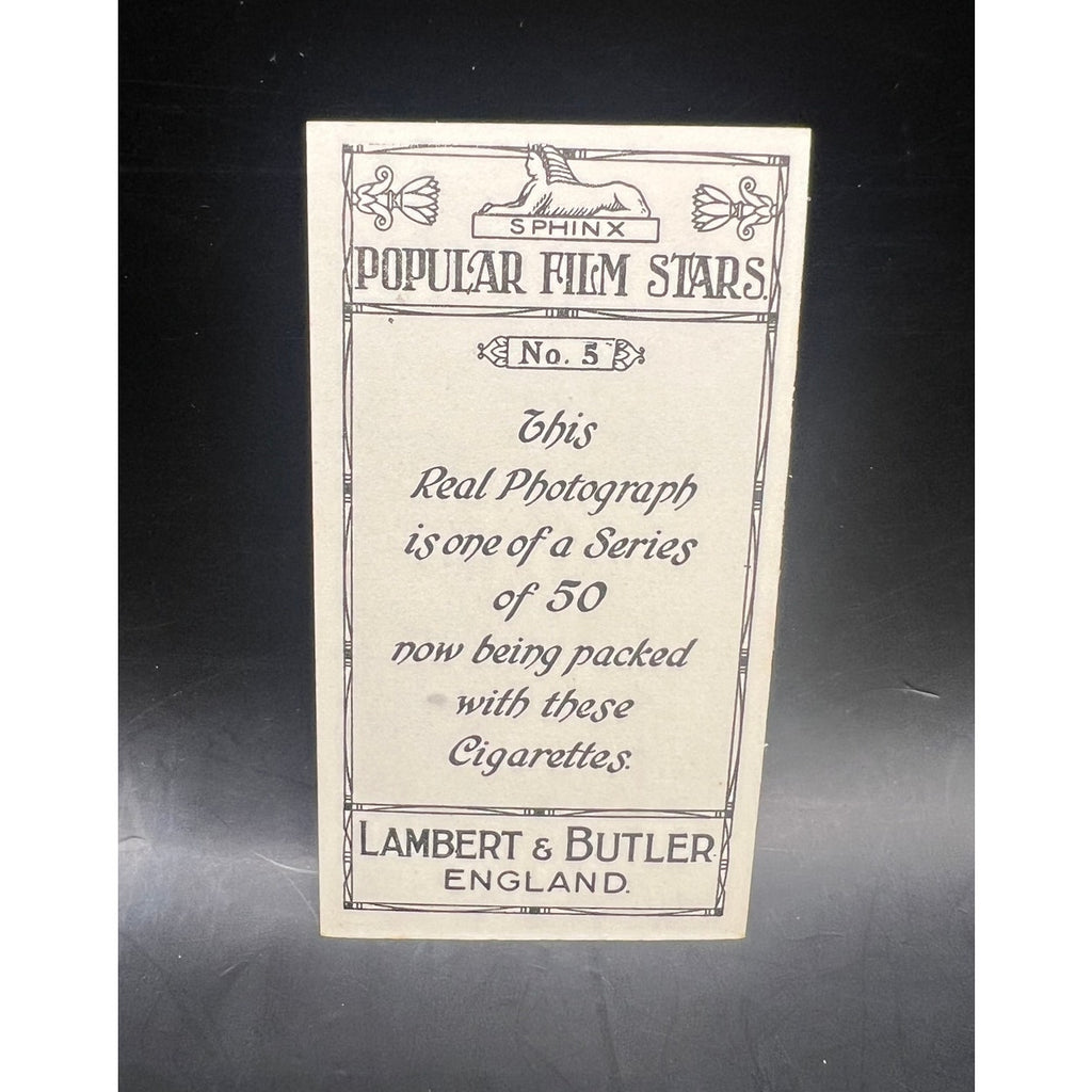 1925 Rudolph Valentino Lambert & Butler Card 5 Sheik, Blood and Sand, Eagle, Four Horsemen of the Apocalypse, Beyond the Rocks, Young Rajah