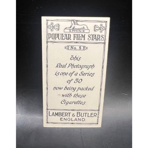 1925 Rudolph Valentino Lambert & Butler Card 5 Sheik, Blood and Sand, Eagle, Four Horsemen of the Apocalypse, Beyond the Rocks, Young Rajah