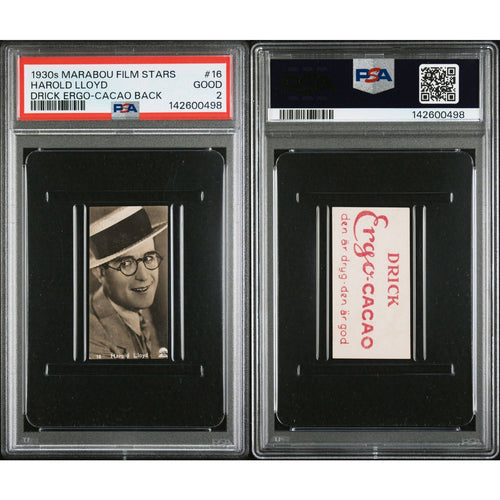 1930s Marabou Film Stars Harold Lloyd PSA 2 Only 2 Graded! Speedy, Girl Shy, Why Worry, Safety Last, Freshman, Drick Ergo-Cacao Back!