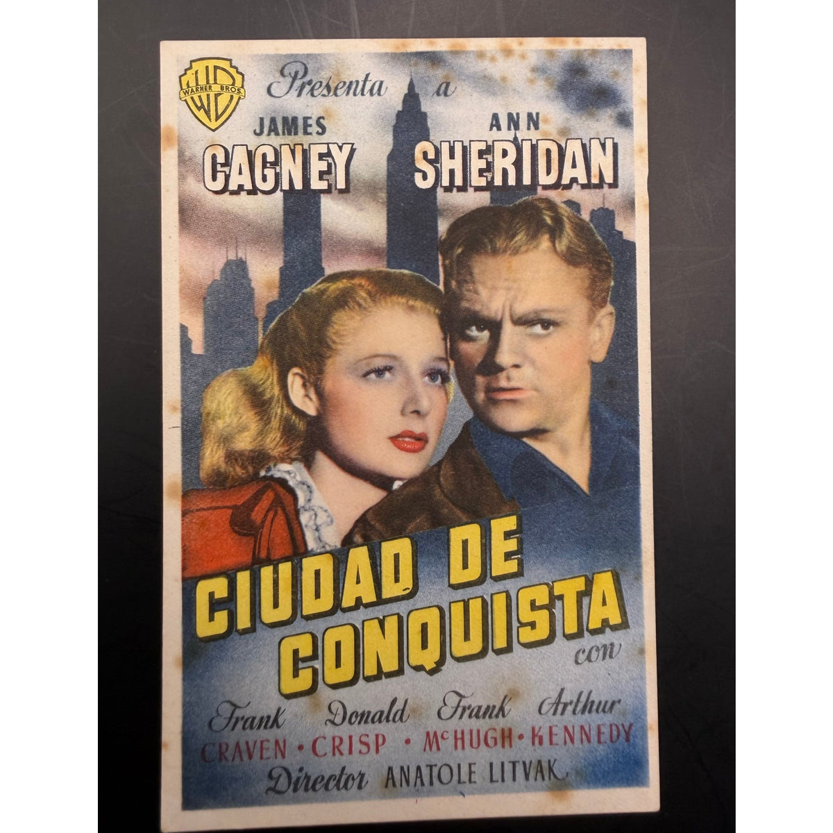 Original Spanish City for Conquest 1940 Movie Herald James Cagney Ann Sheridan Hollywood Vintage Movie Classic Film Noir Musical Jimmy