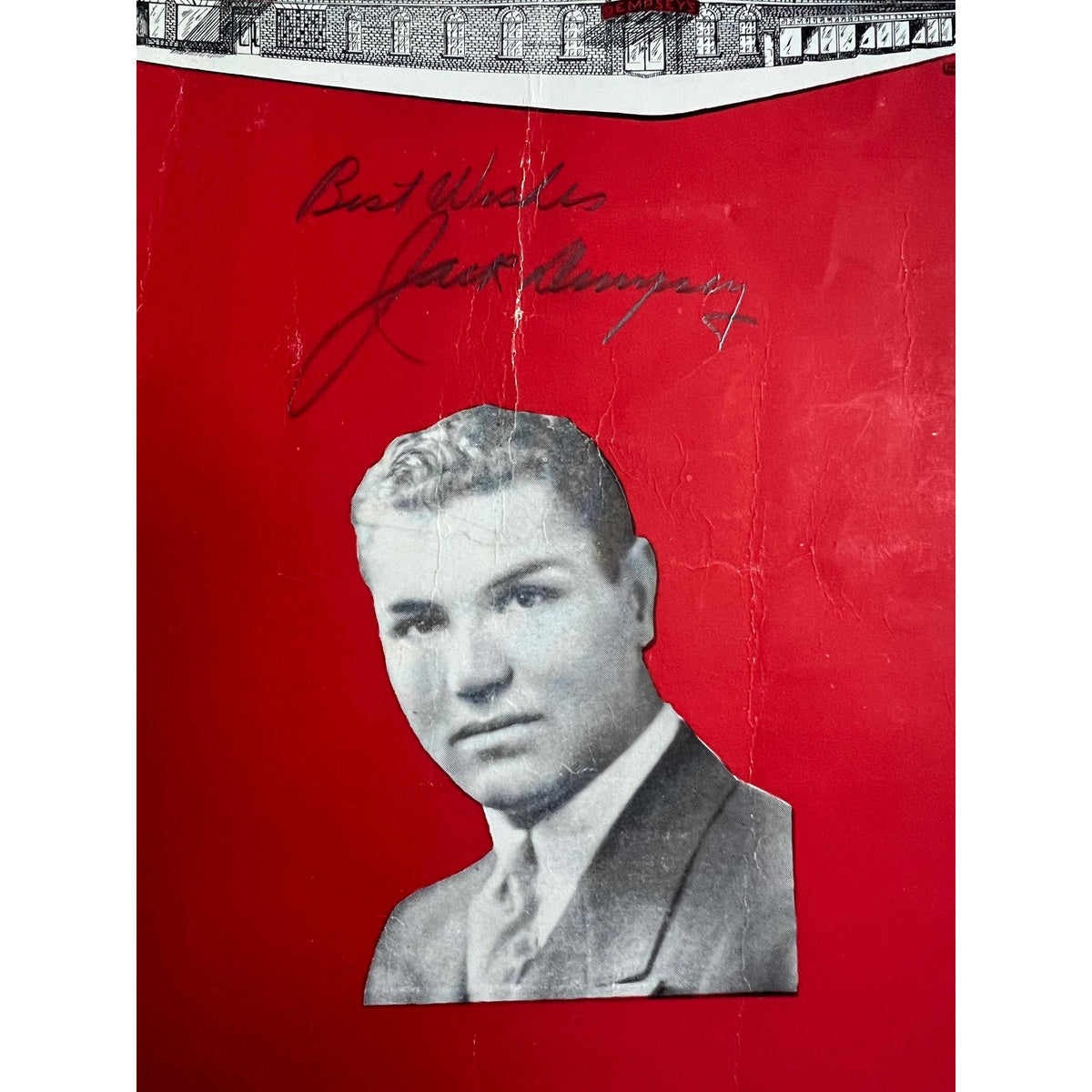 VERY RARE 1935 Jack Dempsey Autographed Dempsey Restaurant Menu 1st Year Opened Dempsey Signed Boxing Heavyweight Champ Champ Manassa Mauler