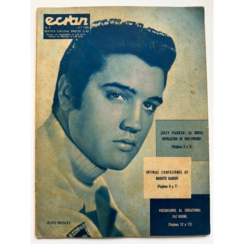 RARE Ecran Chile 1957 Elvis Presley Magazine Graceland Hollywood TCB King Creole, Jailhouse Rock, Rockabilly, Hound Dog, Suspicious Minds