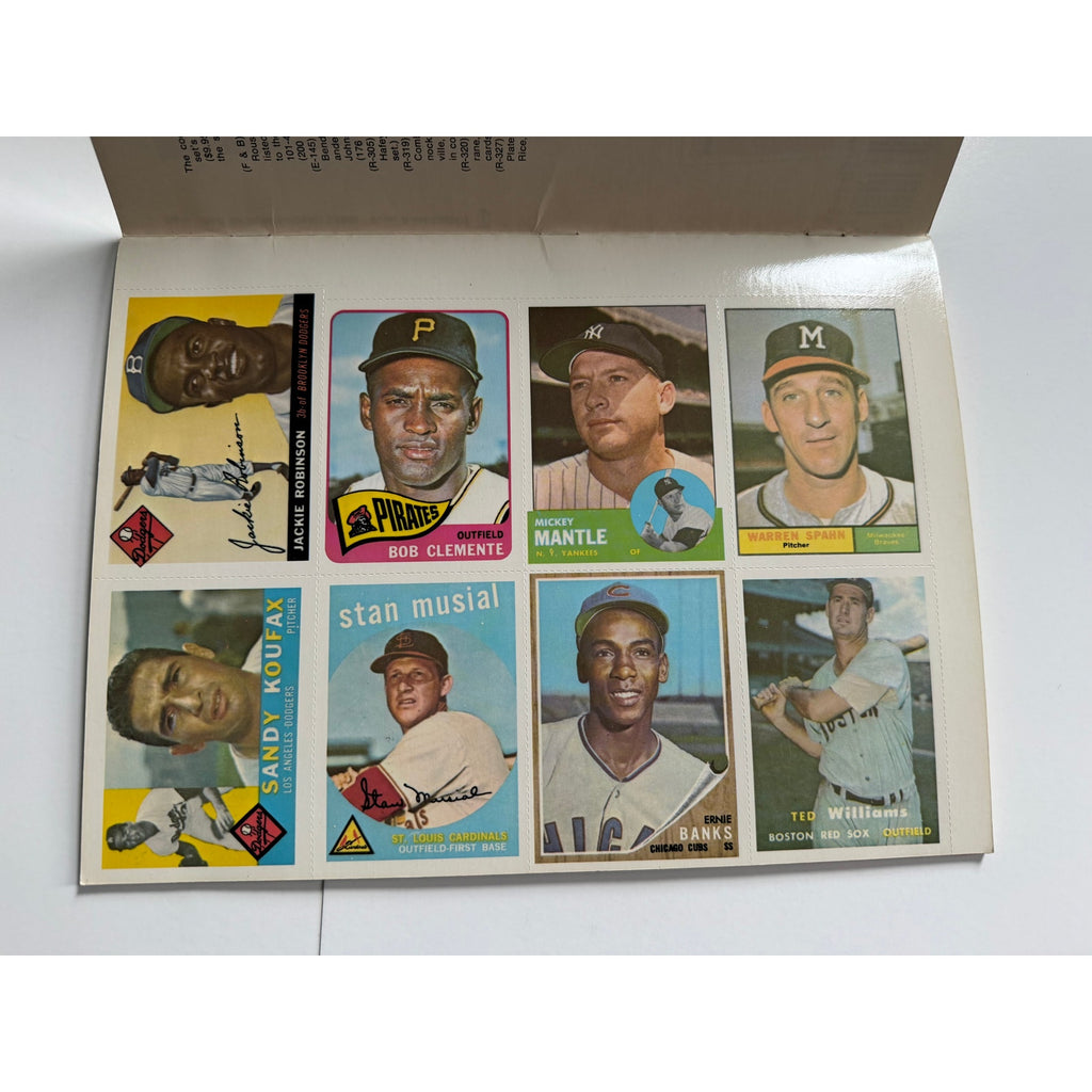 1978 Hall of Fame Baseball Cards Book Babe Ruth, Lou Gehrig, Mickey Mantle, Jackie Robinson, Ty Cobb, Joe DiMaggio, Ted Williams M