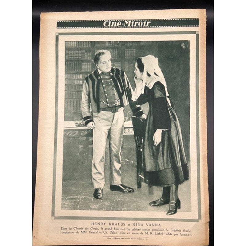 Rare 1925 French Cine Miroir Conrad Veidt Magazine Count Kostia, Dr. Caligari, The Man Who Laughs, Casablanca