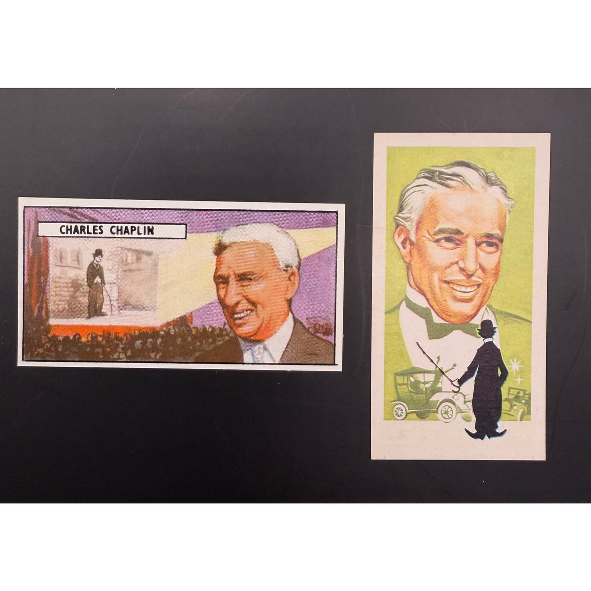 2 Charlie Chaplin Cards Modern Times, The Kid, Monsieur Verdoux, Charles Chaplin, Gold Rush, Pay Day, A Dogs Life, City Lights
