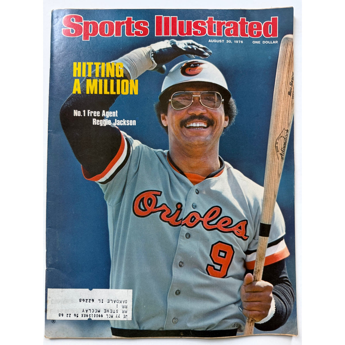 1976 Sports Illustrated Reggie Jackson Magazine, Baltimore Orioles, New York Yankees, Oakland A's, California Angels, Mr. October, Baseball
