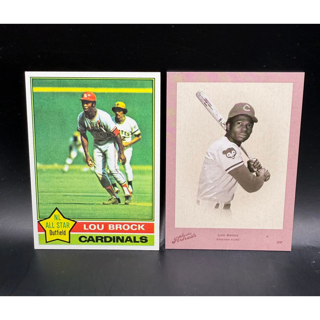 1976 Topps Lou Brock St. Louis Cardinals, Chicago Cubs 2005 Donruss Zenith 13/55, Hall of Fame, MLB