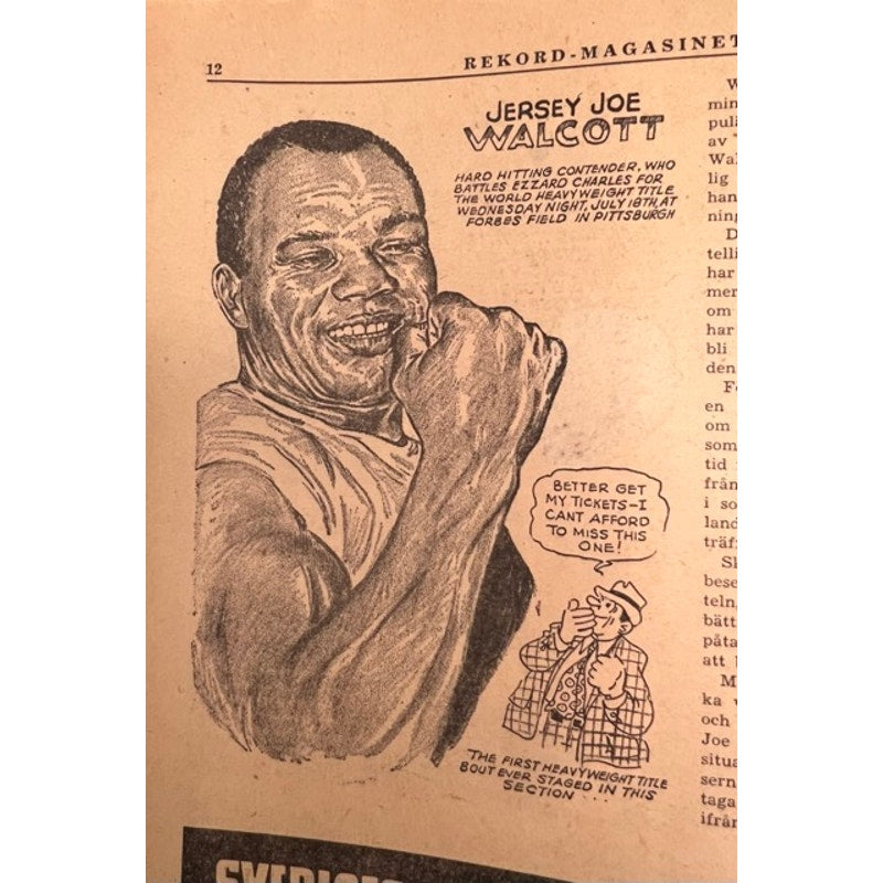 1951 Rekord Journal Joe Wolcott, Ezzard Charles, Joe Louis Magazine Boxing World Champion Heavyweight Champ