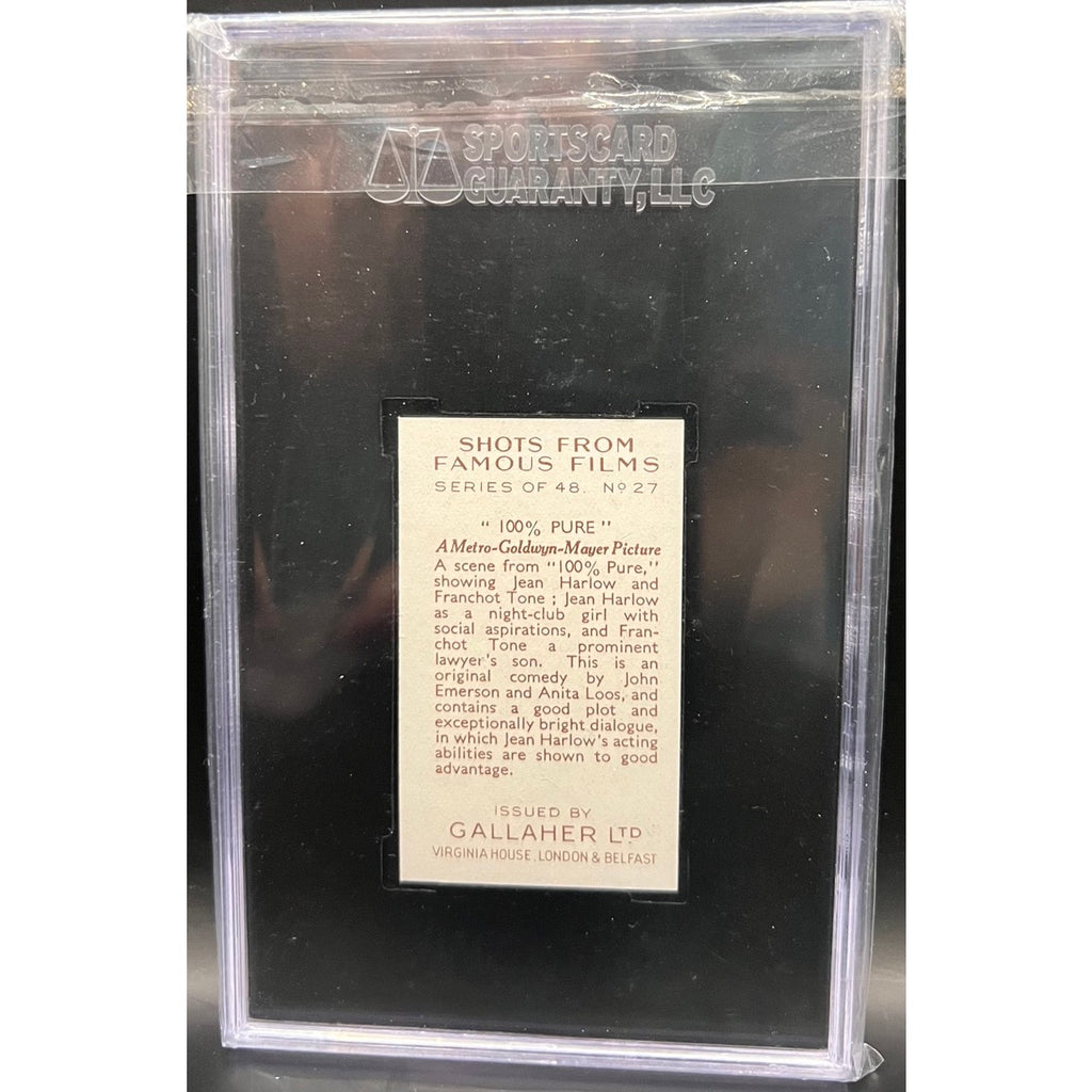 1935 Gallaher LTD Franchot Tone Jean Harlow SGC 9 Highest Grade Only 2 Graded! MGM 100% Pure Hollywood