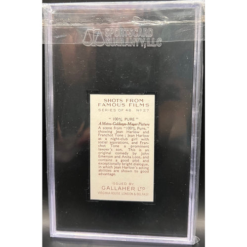 1935 Gallaher LTD Franchot Tone Jean Harlow SGC 9 Highest Grade Only 2 Graded! MGM 100% Pure Hollywood