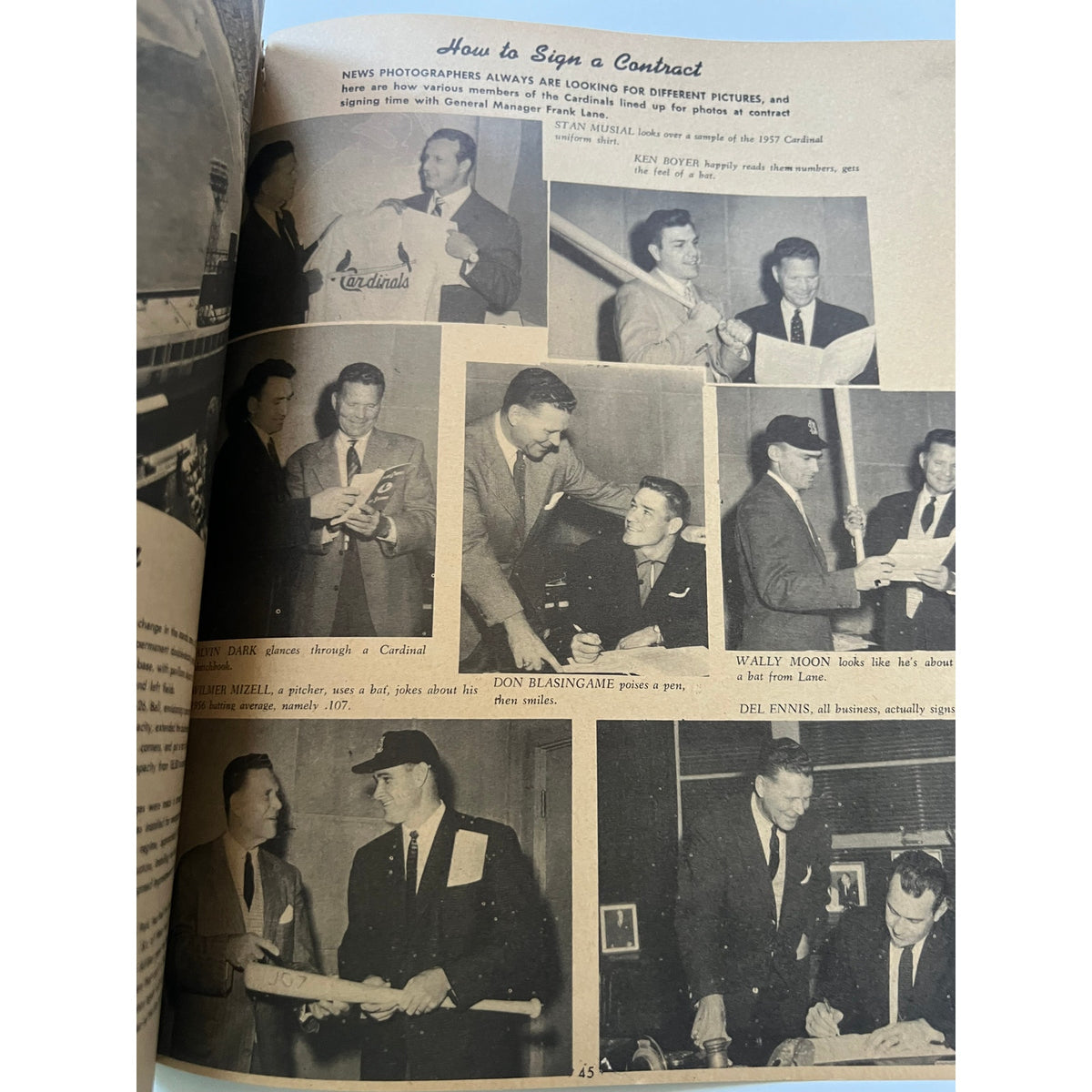 RARE 1957 St. Louis Cardinals Magazine Trade Publication Stan Musial Baseball, MLB, Ken Boyer, STL, Cards