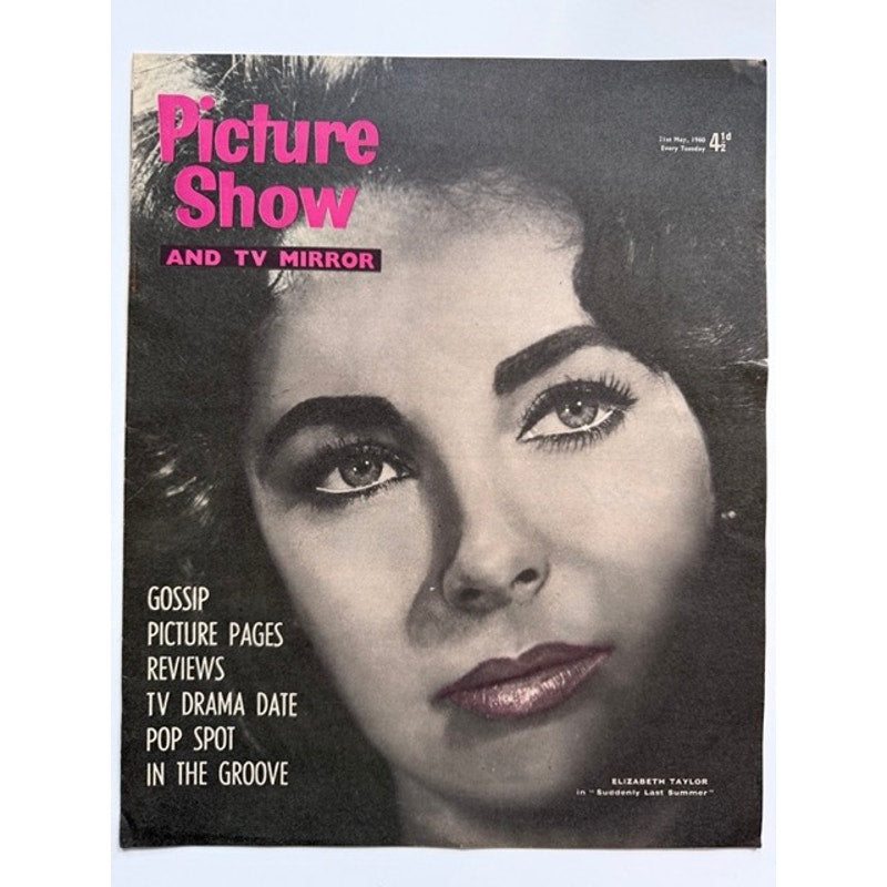 Scarce 1960 UK Elizabeth Taylor Magazine Suddenly Last Summer, National Velvet, Little Women, Cleopatra, Virginia Wolf Cat on a Hot Tin Roof