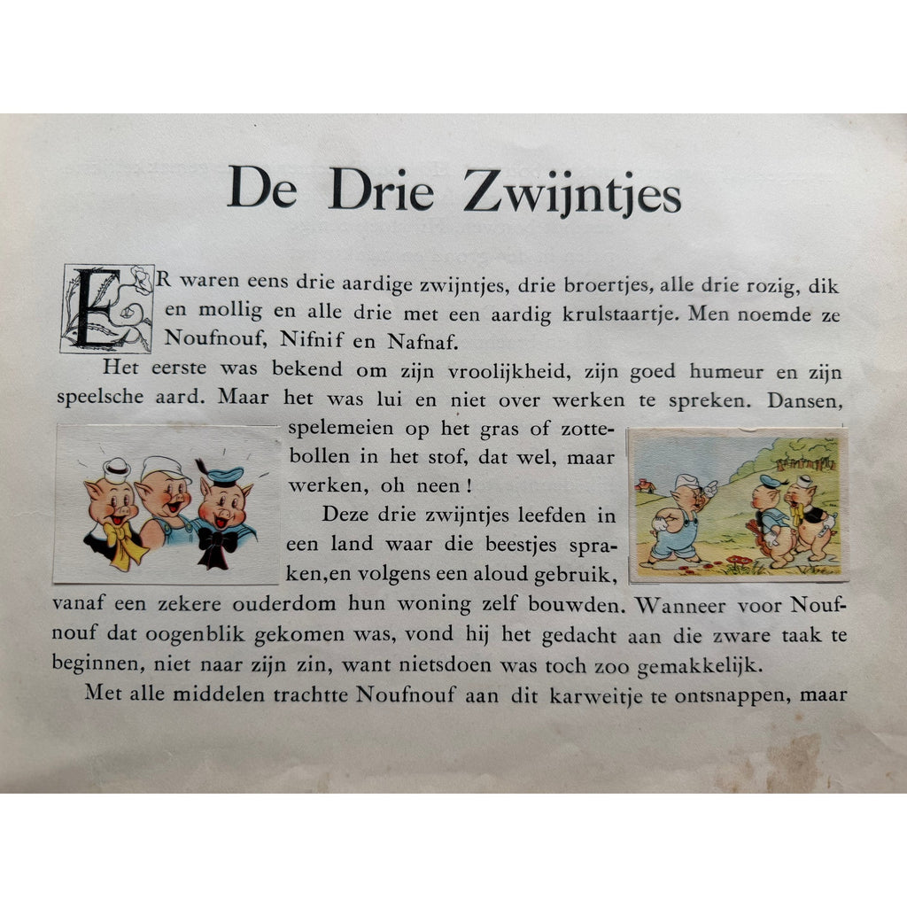 Complete 1930s De Beukelaer Disney Card Album Three Little Pigs & The Big Bad Wolf, Little Red Riding Hood, 100 Cards, Silly Symphony
