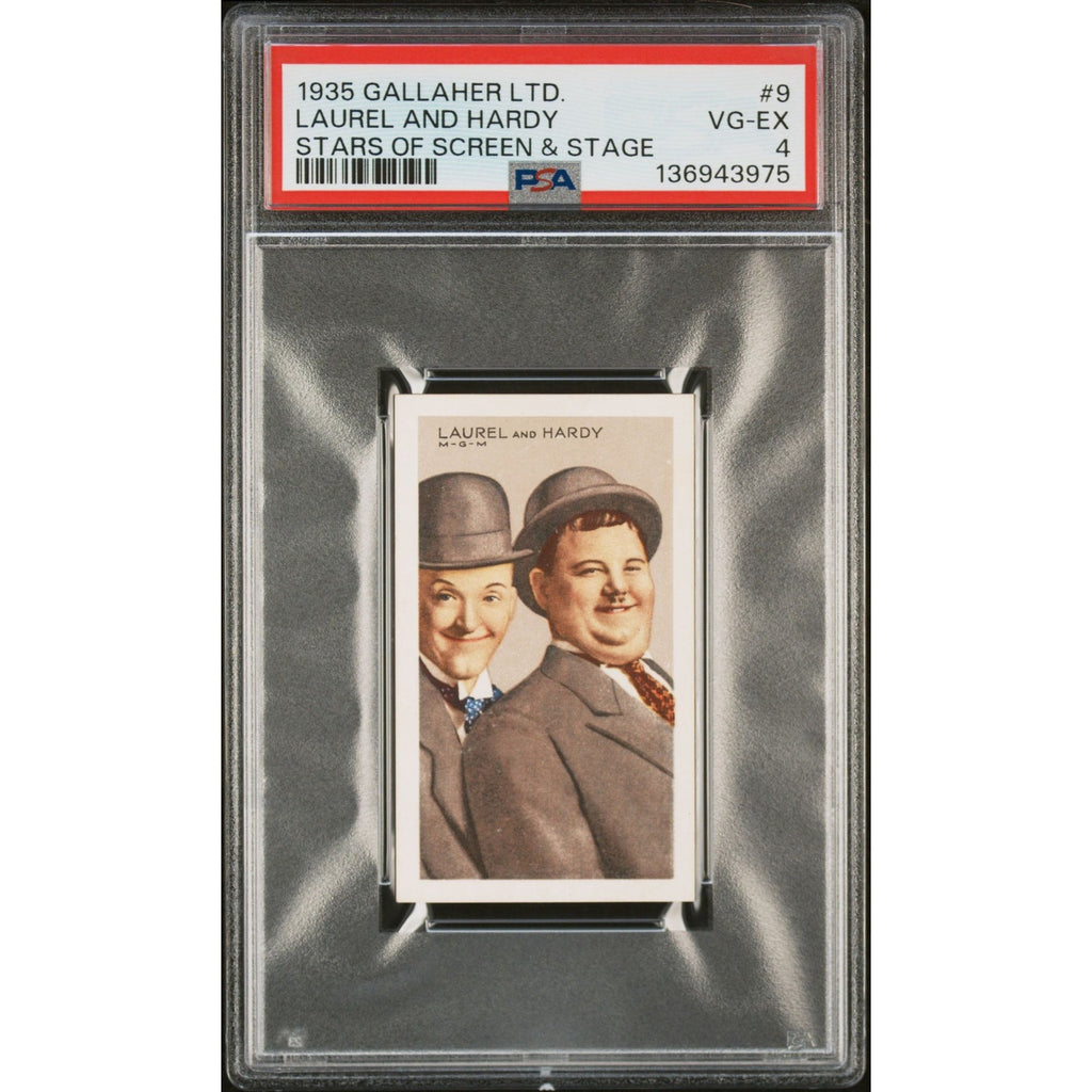 1935 Gallaher LTD Laurel and Hardy PSA 4 Hollywood Music Box, Babes in Toyland, Way Out West, Fine Mess, Stan Laurel, Oliver Hardy