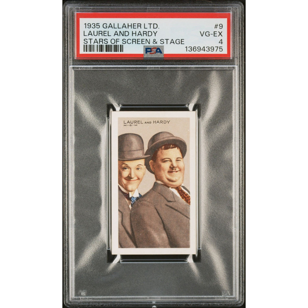 1935 Gallaher LTD Laurel and Hardy PSA 4 Hollywood Music Box, Babes in Toyland, Way Out West, Fine Mess, Stan Laurel, Oliver Hardy