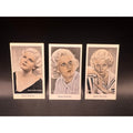 3 RARE 1930's Caid Jean Harlow Cards Platinum Blonde, Dinner at Eight, Riff Raff, Wife Vs Secretary, Public Enemy, Red Dust