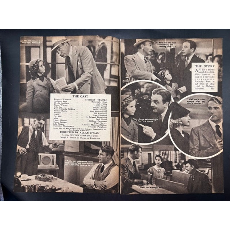 Rare UK 1938 Shirley Temple Booklet Rebecca of Sunnybrook Farm, Little Princess, Heidi, Curly Top, Little Colonel, Hollywood